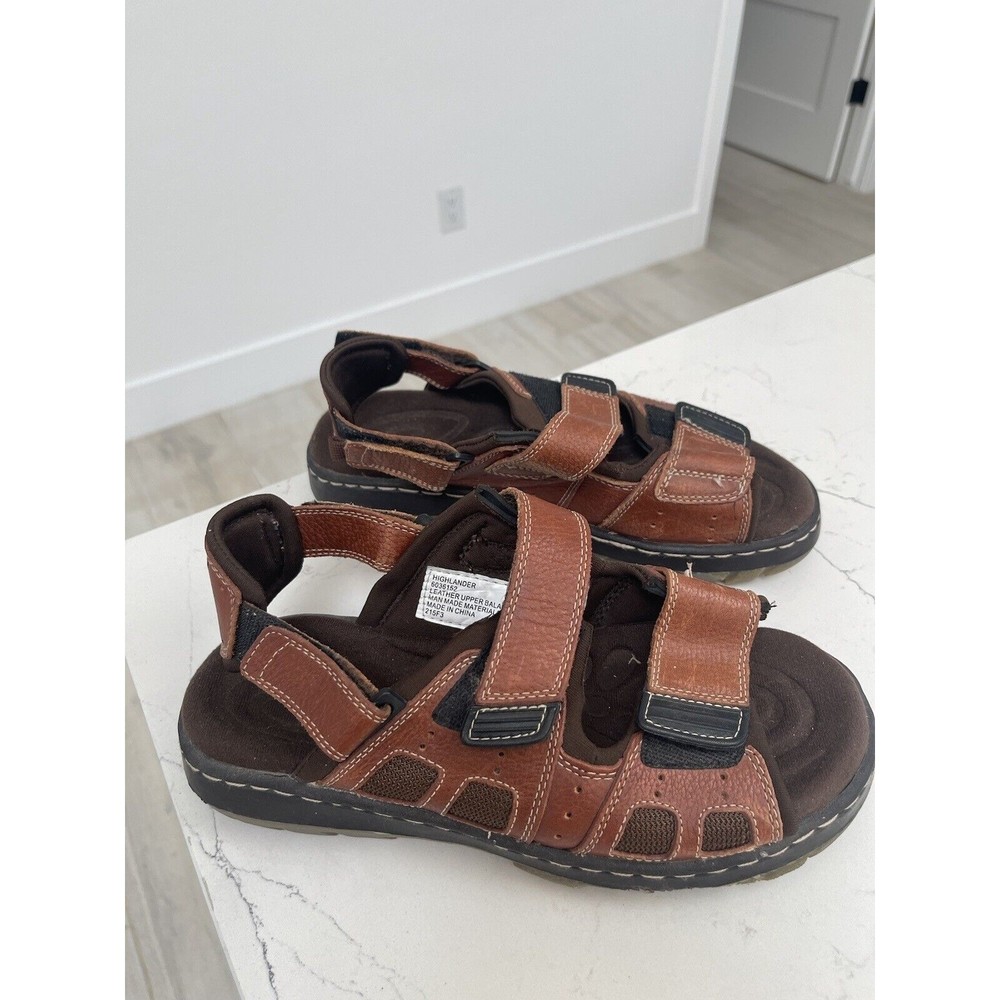 Earth Sandals Mens 9 Brown Leather Shoe Highlander 6036152 Walking Summer Strap